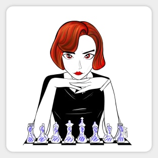 beth harmon in white talavera chess Sticker